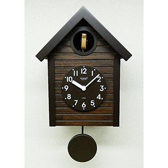 Suntel SQ04-AN Wall Clock, Antique Brown, 15.9 x 9.4 x 5.5 inches (405 x 240 x 140 mm), Made in Japan, Handmade Dove Watch, Antique Brown