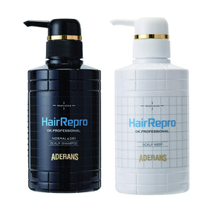 Aderans Hair Repro Medicated Scalp Shampoo & Conditioner 2-Piece Set [Normal & Dry] 370ml