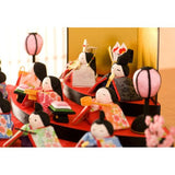 Ryukodo 1-344 Hinamatsuri Dolls with Fans, 3-Tier Warabe, 10 People, Width 17.7 x Depth 9.3 x Height 5.3 inches (45 x 23.5 x 13.5 cm), Folding Screen 3.5 inches (9 cm), Base 1.8 inches (4.5 cm)