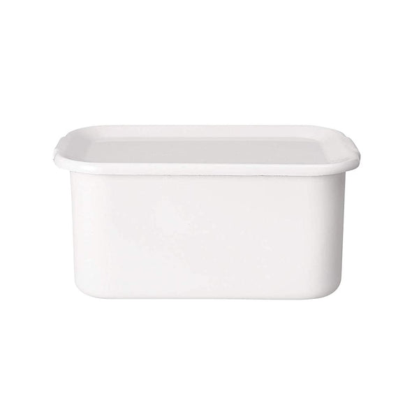 Nodahoro WFH-LL White Series Storage Container, Rectangular Deep Type, LL with Enamel Lid, Made in Japan