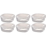 HARIO BUONO Kitchen KST-60-TW Heat-Resistant Glass Storage Container, Square, 20.3 fl oz (600 ml), Set of 6, Clear