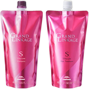 Milbon Grand Linkage Silky Luxe Shampoo 400mL + Treatment 400g Refill Set