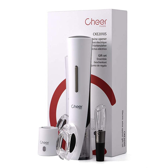 CheerModa Good Design Award Electric Wine Opener Set TERABOX (White)