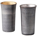 Ranchant Pair of Fuji Shaped Cups, Multi, Diameter 3.1 x 4.9 inches (8 x 12.5 cm), Platinum Coated, Arita Ware Made in Japan