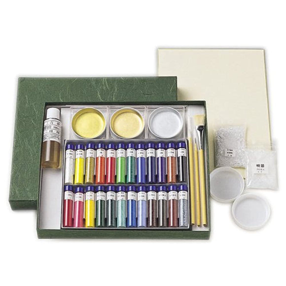 Kissho Paint for Japanese Painting, Mizu-Dried Paint in Bottle, 24 Colors, No. 2 (Su24)