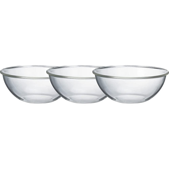 HARIO MXPA-250-BK Heat-Resistant Glass, Shallow Bowl, 86.4 fl oz (2,500 ml), Set of 3, Clear