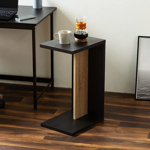 Iris Ohyama STB-288W Stylish Side Table, Black, Product Size (W x D x H): Approx. 15.2 x 11.4 x 24.4 inches (38.5 x 29 x 62 cm)