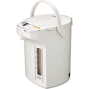 Peacock Electric Pot, 9.8 gal (3 L), Pot, Karki Tobashi, Electrically Heat Retention, Reboiling Function, 0.8 gal (3 L), Water Boiling Pot, White