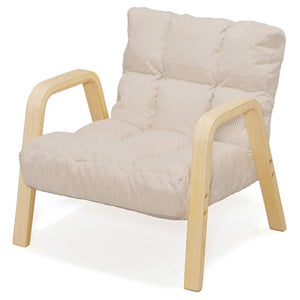 Iris Ohyama WAC-S Wood Armchair, Size S, High Floor Chair, Width 20.9 x Depth 22.4 x Height 20.5 inches (53 x 5