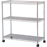 Iris Ohyama MTO-8008C Metal Rack with Casters, 3 Shelves, Pole Diameter 0.75 in. (19 mm), (W x D x H) Approximately 31.5 x 13.8 x 32.7 in. (80 x 35 x 83 cm), Metal Mini Steel Rack, Rustproof, Silver