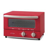 Iris Ohyama EOT-R021-R Toaster Oven, 2-Slice, 3-Level Heating Power, Timer Setting Function, Easy Care, Slide Open Door, Red