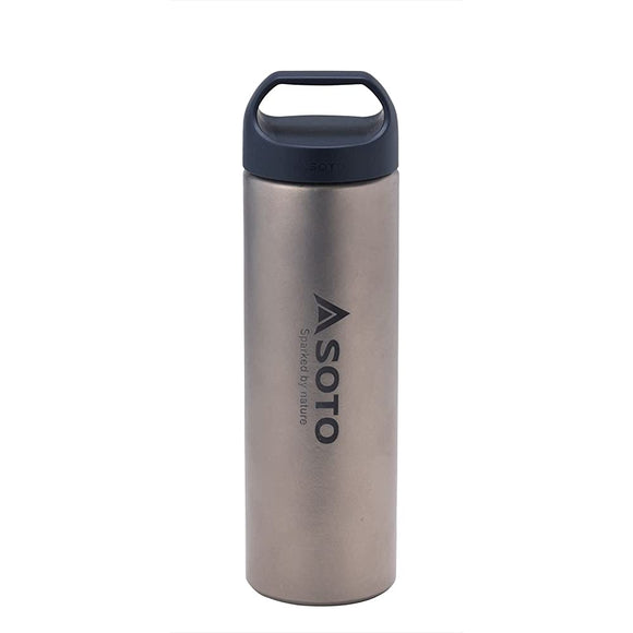 SOTO ST-AB30 Aero Bottle 10.1 fl oz (300 ml), Lightweight, Durable, Titanium, Heat and Cold Retention, Vacuum Insulated, Silver, Product Size: Diameter 2.4 x Height 8.4 inches (6.2 x 21.4 cm)