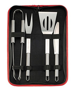 Captain Stag (Captain Stag) BBQ Cooking BBQ Tool Set, Tongs, Forks, Knives, Turners, Storage Bag, Stainless Steel UG-3249