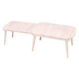 Fuji Boeki 37656 Slide Natural Signature Low Table, W 27.6-47.2 x D 19.7 x H 13.4 inches (70-120 x 50 x 34 cm), White Wash, Natural Wood, Slide Type