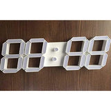 VANGOOD LED Wall Mounted Digital Clock - 3D 3D Wall Clock with Remote Control, USB Power Supply Adapter (White)