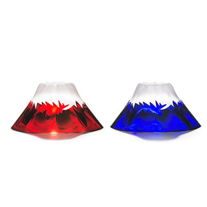 Tajima Glass TG13-013-2 Glass Cups, Blue and Red Pair, 1.8 fl oz (55 ml), Ministry of Economy and Industry Award Winner, Handmade Edo Glass, Ochoko, Mt. Fuji Celebration, Pack of 2