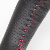 REAL (Real) Steering [Crown (200 series)] All Leather Red Stitch H20-LPB-RD