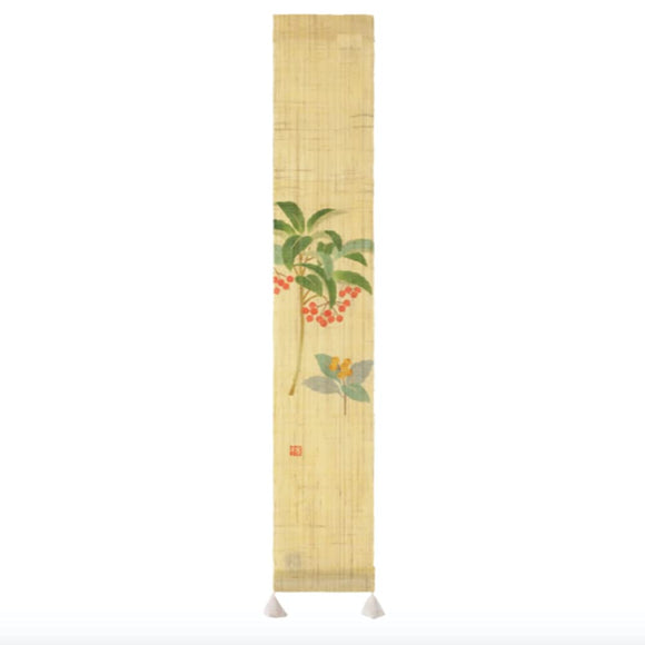 Kyoto Raku Kakian Bean Tapestry, 100% Linen, Mini Tapestry, Wall Scroll, Mini Wall Scroll, Interior Display (Bean Tapestry, 100% Ryoman)