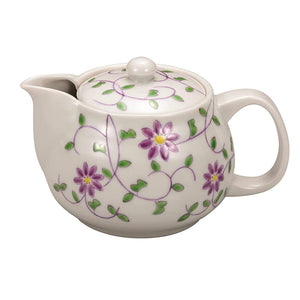 Kyutani Yaki Pot Teapot (with Tea Strainer) Flower Arabesque K7-561