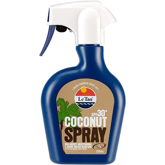 Le Tan Sunscreen Lotion Coconut Spray SPF30 Sunscreen Spray Type UV Cut Skin Care Moisture Ingredients Made in Australia 250ml 250ml