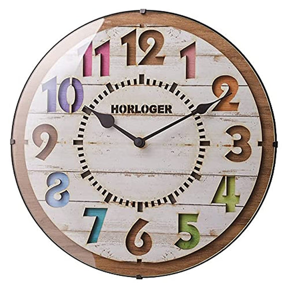 INTERFORM INC. CL-8332WH Radio Wall Clock, Easy to Read Colorful, Wall Clock, FORLI