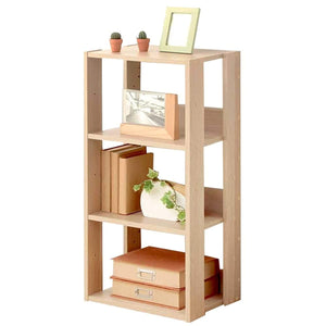 Iris Ohyama Rack Display Living Storage Bookshelf Shoe Box Clog Box Wooden 4 Levels Width 40 x Depth 29.2 x Height 87.9 cm Natural OWR-400