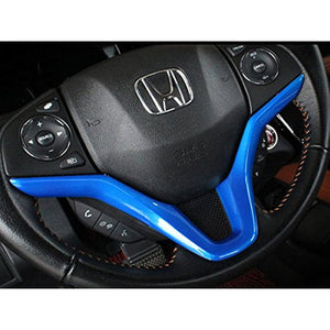 VEZEL-COMPATIBLE BEZEL HYBRID STEERING GARNISH, Steering Wheel Cover, 1P, Blue Bz151