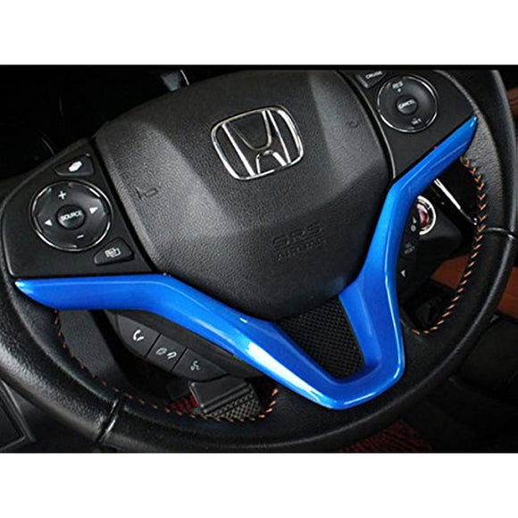 VEZEL-COMPATIBLE BEZEL HYBRID STEERING GARNISH, Steering Wheel Cover, 1P, Blue Bz151