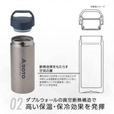 SOTO ST-AB30 Aero Bottle 10.1 fl oz (300 ml), Lightweight, Durable, Titanium, Heat and Cold Retention, Vacuum Insulated, Silver, Product Size: Diameter 2.4 x Height 8.4 inches (6.2 x 21.4 cm)