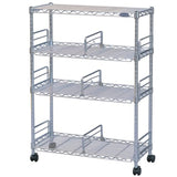 Iris Ohyama MM-B623 Metal Rack, Bookcase, 4 Shelves, Bookshelf, Casters, Rustproof, Pole Diameter 0.7 inches (19 mm), Width 26.0 x Depth 10.8 inches (66 x 27.5 x 91 cm), Load Capacity 330.7 lbs (150 kg), Steel Rack