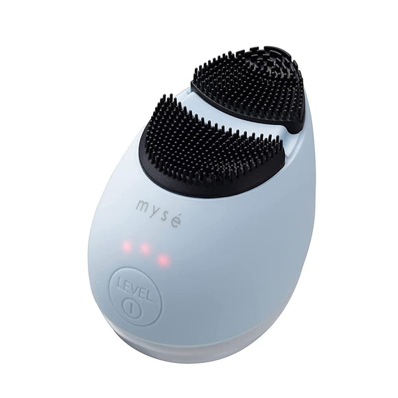 YA-MAN MS70L myse Cleansing Brush, Ice Blue, Silicone, EMS Pores