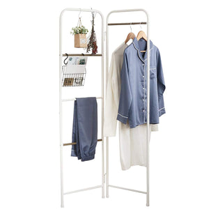 IRIS PI-L160 OHYAMA Slim Hanger Rack, Foldable, Stylish, S-Shaped Hooks, Load Capacity 11 lbs (5 kg), Approx. 26.4 x 13.8 x 59.1 inches (67 x 35 x 150 cm), Matte White