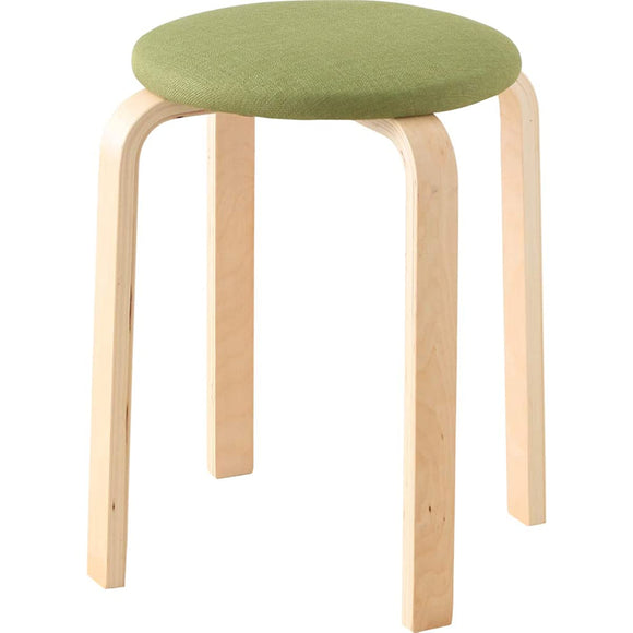 Iris Plaza Chair Wooden Stool Green Fabric Stacking Stacking Storage Seat Diameter Approx. 32 x Height Approx. 45 cm SL-02F