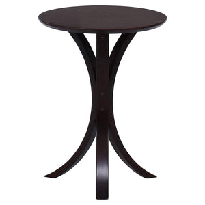 Fuji Trading Side Table Round 40cm Width Dark Brown Natural Wood 77662