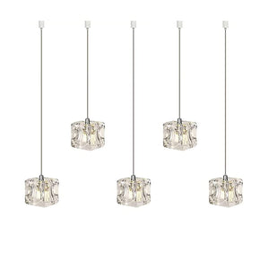 Bunshodo Pendant Light, Ice Clumps, Clear, Glass Cube, 5 Lights, Crystal Glass, Hanging Light, No Construction Required, Compatible with G4 Bulb LED, Ceiling Lighting, Lampshade, Modern Light, Interior,