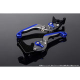 SSK LVGM025TM-BEBE ADJUSTABLE & EXTENDABLE Motorcycle Clutch & Brake Set, Lever Main Color: Matte Titanium, Adjuster Color: Matte Blue