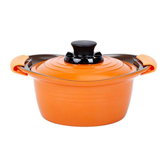 Iris Ohyama MKS-P20 Pot, Waterless Pot, Two-Handled Pot, 7.9 inches (20 cm), IH Compatible with Gas Stoves, Ceramic Coat, Easy Care, Time-Saving, Lightweight, Far Infrared Effect, Silicone Handle and
