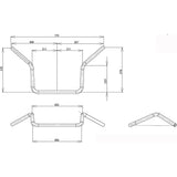 EFFEX (Effex) Handle EZ-FIT BAR 70mm back Steel Black FLHX/FLHTK/FLHTCU (14-16) EHD404-70B