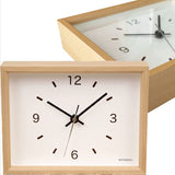 KATOMOKU Dual Use Clock 2 Table Clock, Wall Clock, Sweep (Continuous Second Hand), Km-53N, Natural, Basswood, 8.7 x 6.7 x 2.0 inches (220 x 170 x 50 mm)