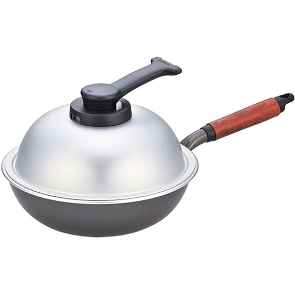 Hokuriku Aluminum WPL24 Wok Woo Wenpan + 9.4 inches (24 cm), Camnite Gray