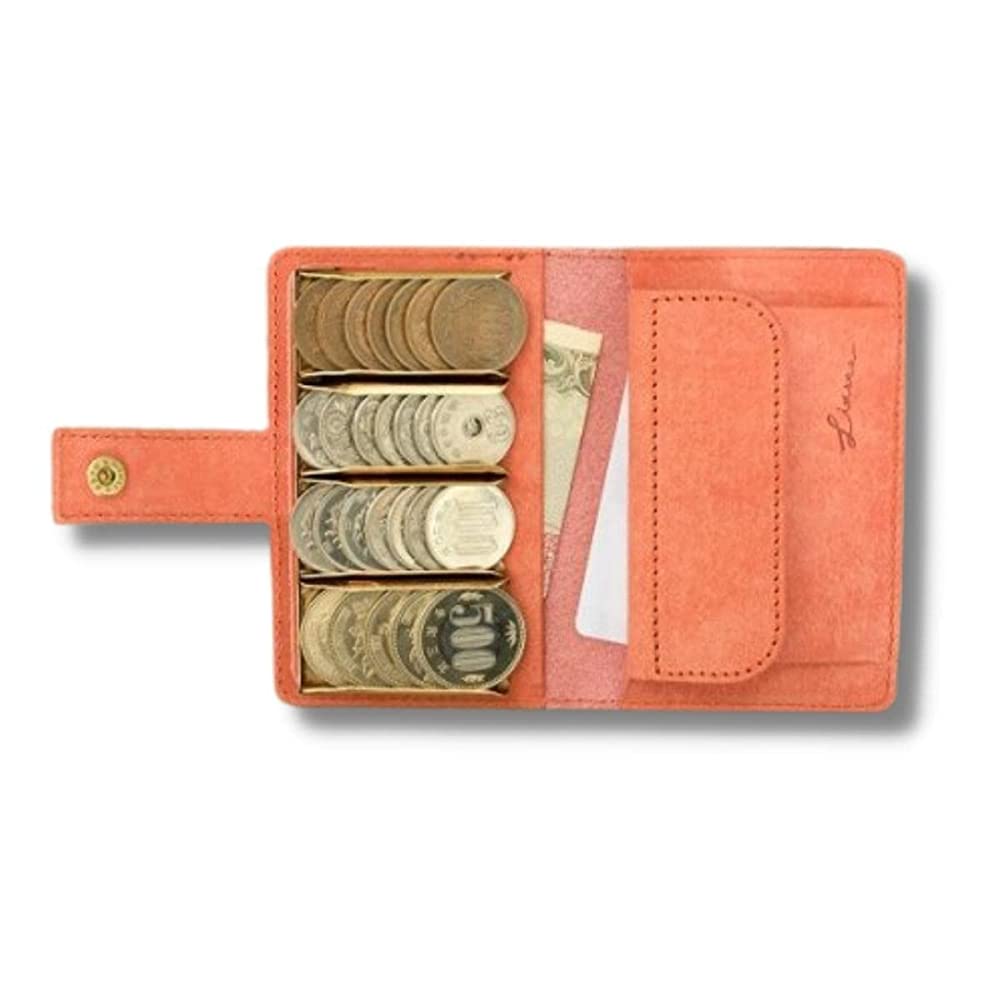 LITSTA COIN WALLET2 Coin Catcher GOLD Version Litista Coin Wallet Coin  Purse with Coin Holder Italian Leather Pueblo Coral Pink Coral Pink