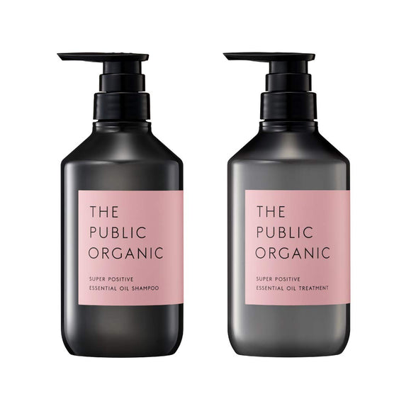 The Public Organic Shampoo & Treatment Best Cosmetics Body Bottle Set [Super Positive] 480mL + 480mL Amino Acid Aroma Essential Oil No Additives Hair Care Non-Silicon Made in Japan
