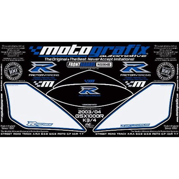 Motografix (MotoGurafikkusu) Body Pads GSX - R1000 K3/K4 (03/04 Front WHITE/BLACK/BLUE MT - NS004B