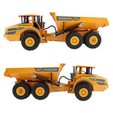 DoubleE Radio Controlled Car for Kids, Officially Licensed Volvo Dump Car, Heavy Machinery, 15.4 inches (39 cm), 126 2.4 ghz Yellow