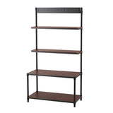 Doshisha NO8015-4W Luminous Steel Rack, Noir, Slim, Black, Wall Storage, Slim, Width 31.5 inches (80 cm), Cupboard, Clothes Storage