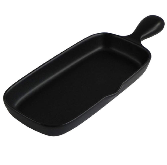 Banko Ware Heat Resistant Grill Plate, Half Black