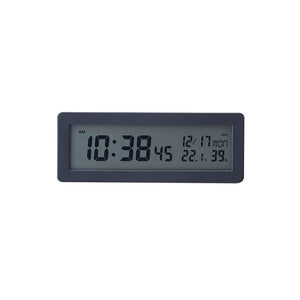 MUJI 82136968 Digital Radio Clock with Loud Alarm Function, Table Clock, Black