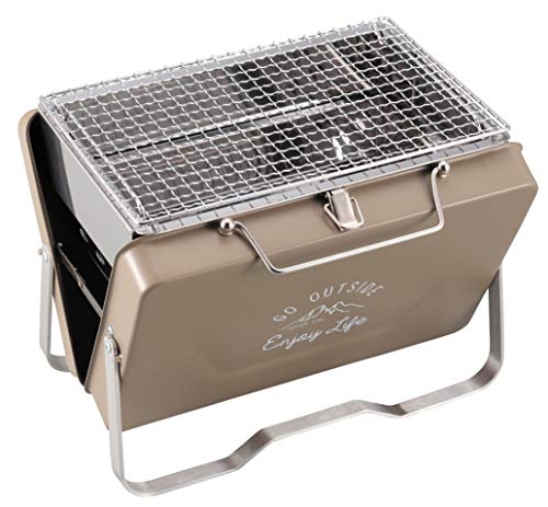 Captain Stag UG-66 Barbecue Stove, Grill, V-Type, Tabletop Grill, Khaki