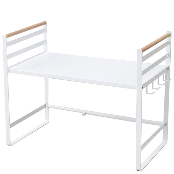 Yamazen Range upper rack (expansion and contraction) Width 46-73 x Depth 35.5 x Height 51 cm Shelf board height adjustable With 4 hooks Customer assembly White (no gloss) DRR-73 (SWH)