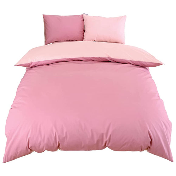 Merry Night FM626001-18 FROM Duvet Cover, 100% Cotton, Silk Fibrine, Ash Pink, Double Long, Approx. 74.8 x 82.7 inches (190 x 210 cm), Soft, Supple, Elegant Glossy, Washable, Hygienic, Clean, Double Zipper,
